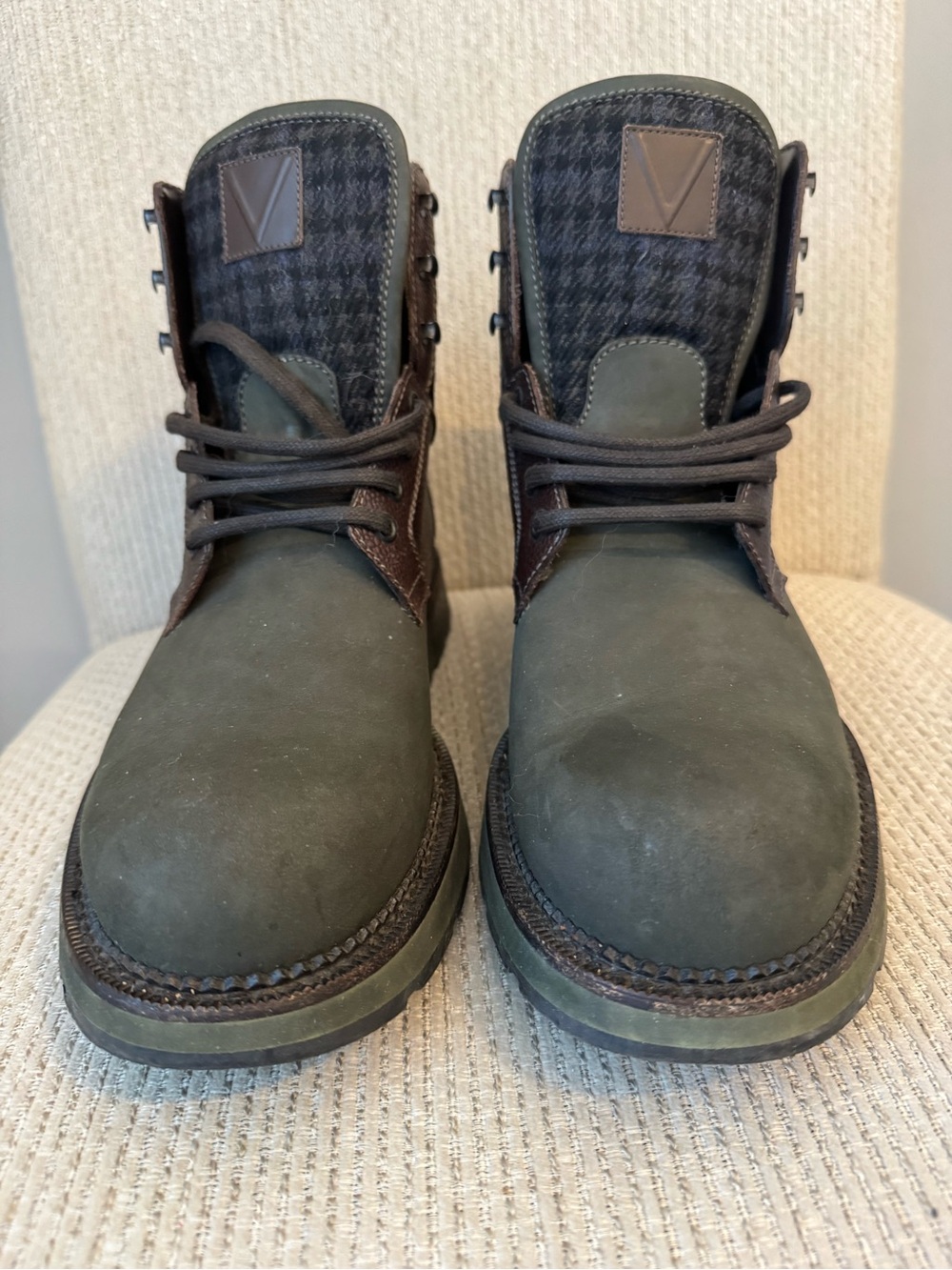 Louis Vuitton Men’s Groundbreaking Ankle Boots — Olive Green & Brown - Picture 4 of 12